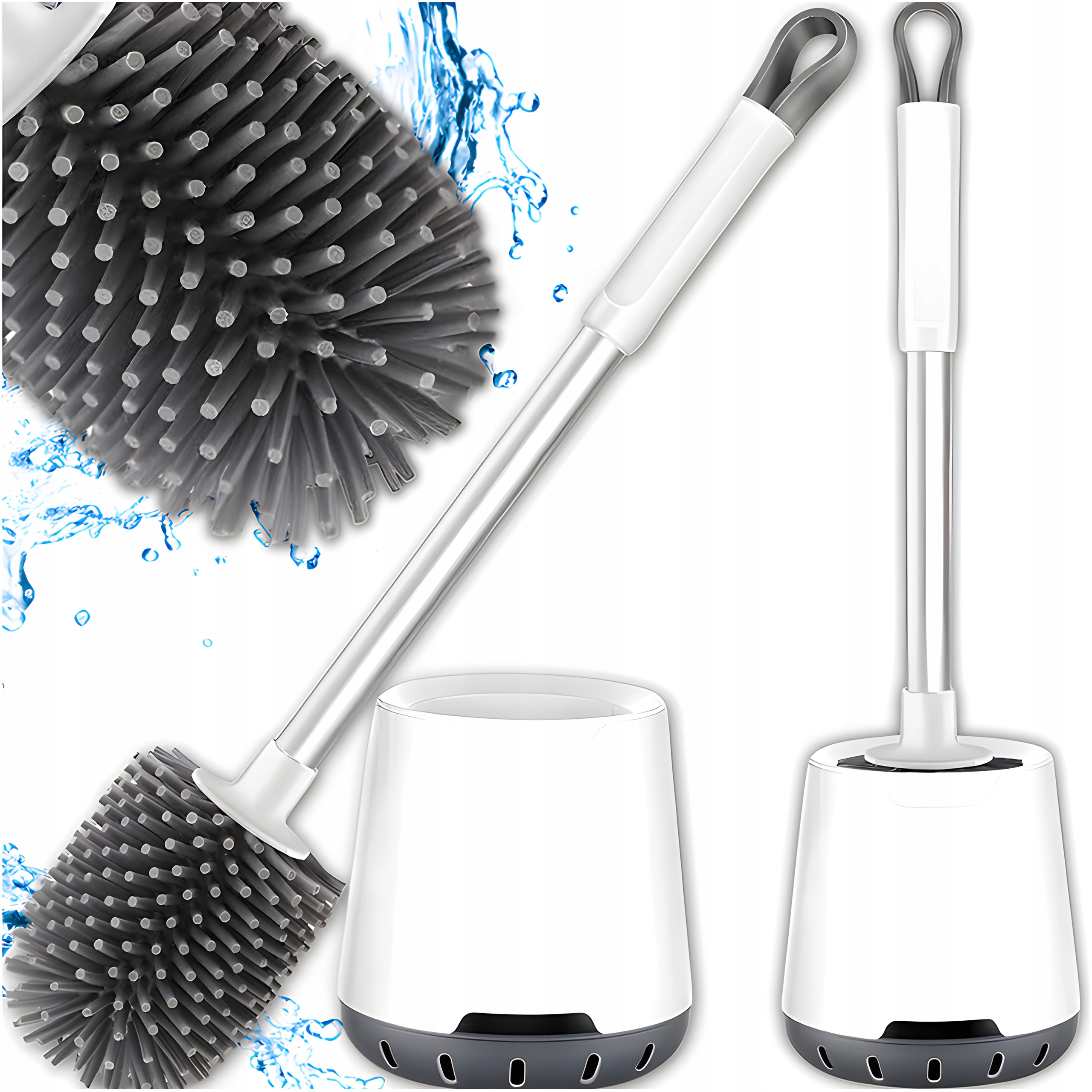 SZCZOTKA DO WC SILIKONOWA TOALETOWA DO ŁAZIENKI ANTYBAKTERYJNA WISZĄCA