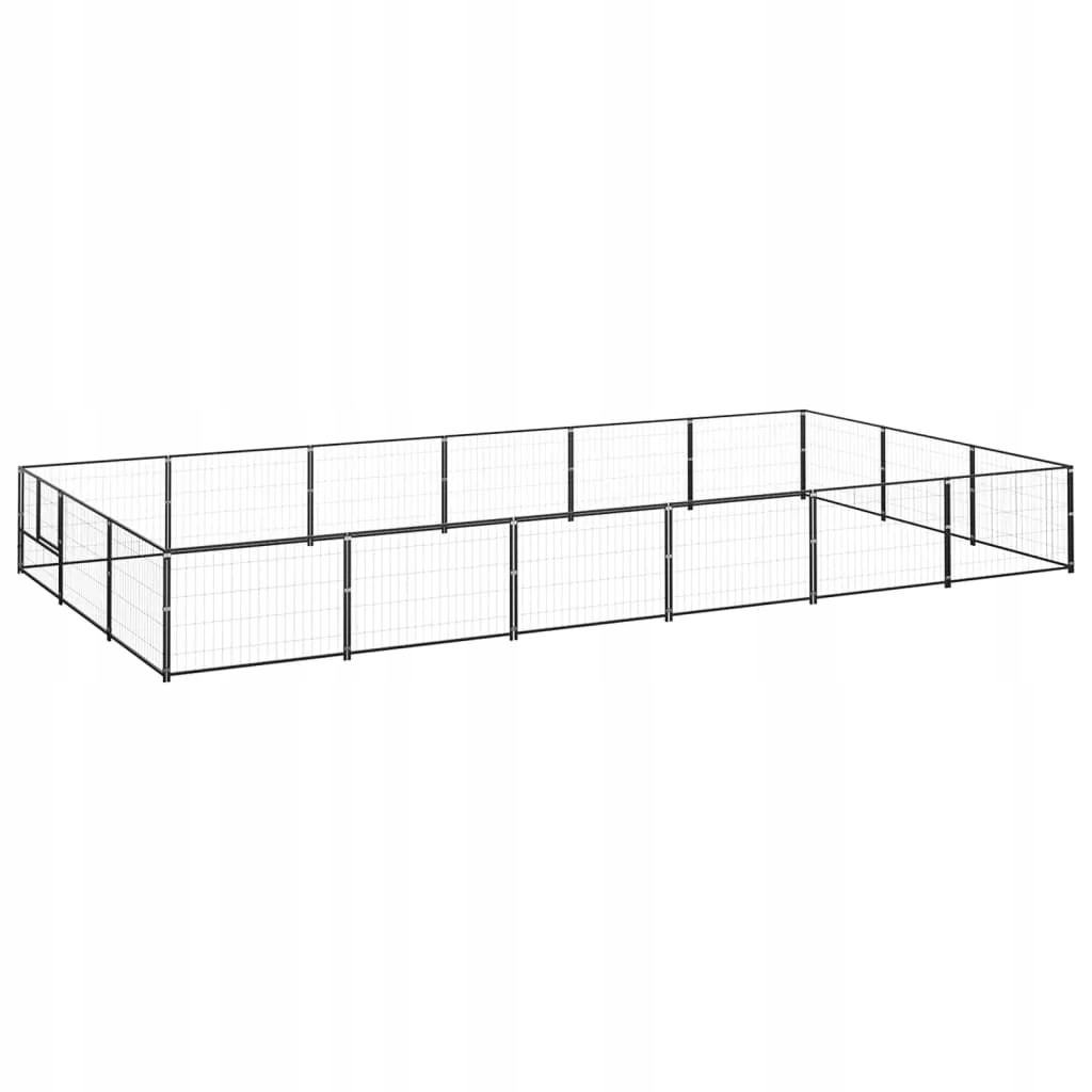 Levně Psí kotec černý 18 m² ocel