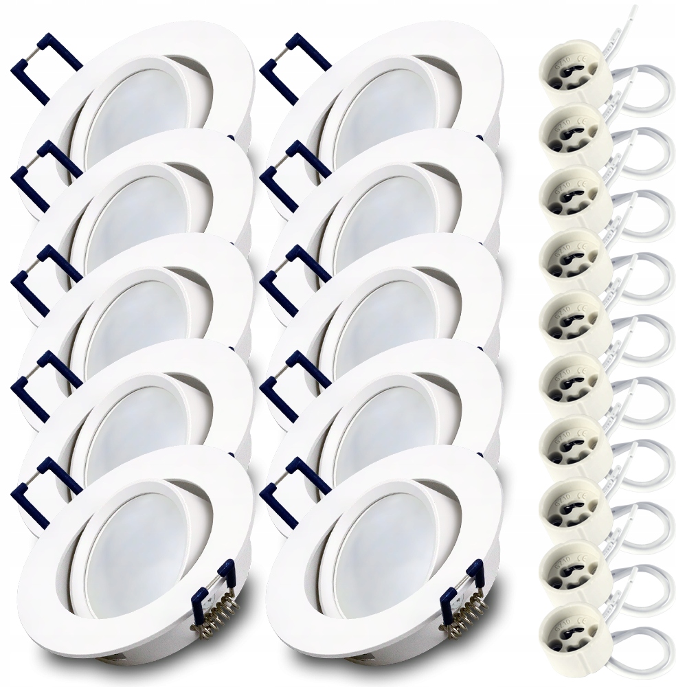 Oczko Halogénové svietidlo biela pohyblivá drážka Led žiarovka GU10 7W teplá