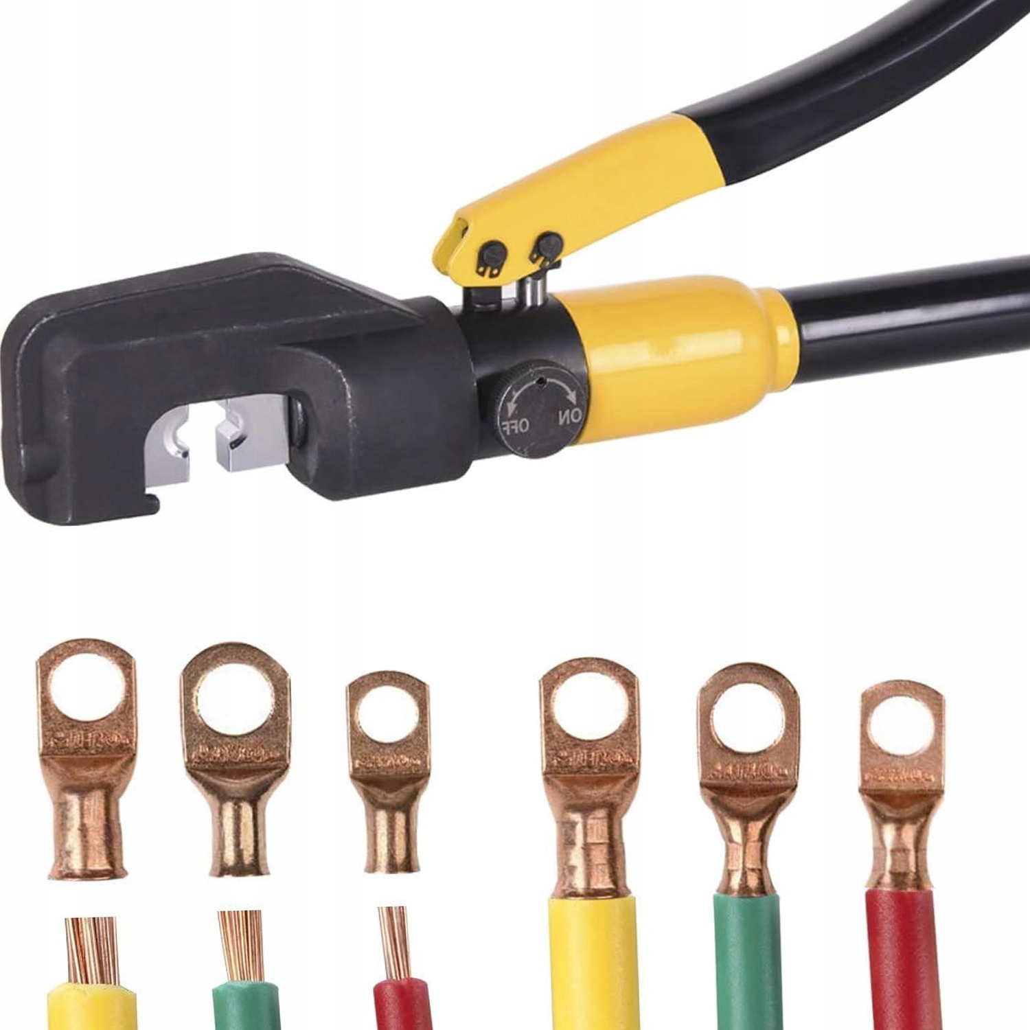 ZACISKARKA HYDRAULICZNA PRASKA DO KABLI PRZEWODÓW MATRYCE 4-70 MM Waga produktu z opakowaniem jednostkowym 2.2 kg