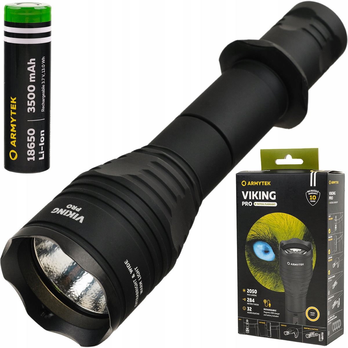 Armytek Viking Pro Warm Mocna Latarka Taktyczna Akumulatorowa Wojskowa Led