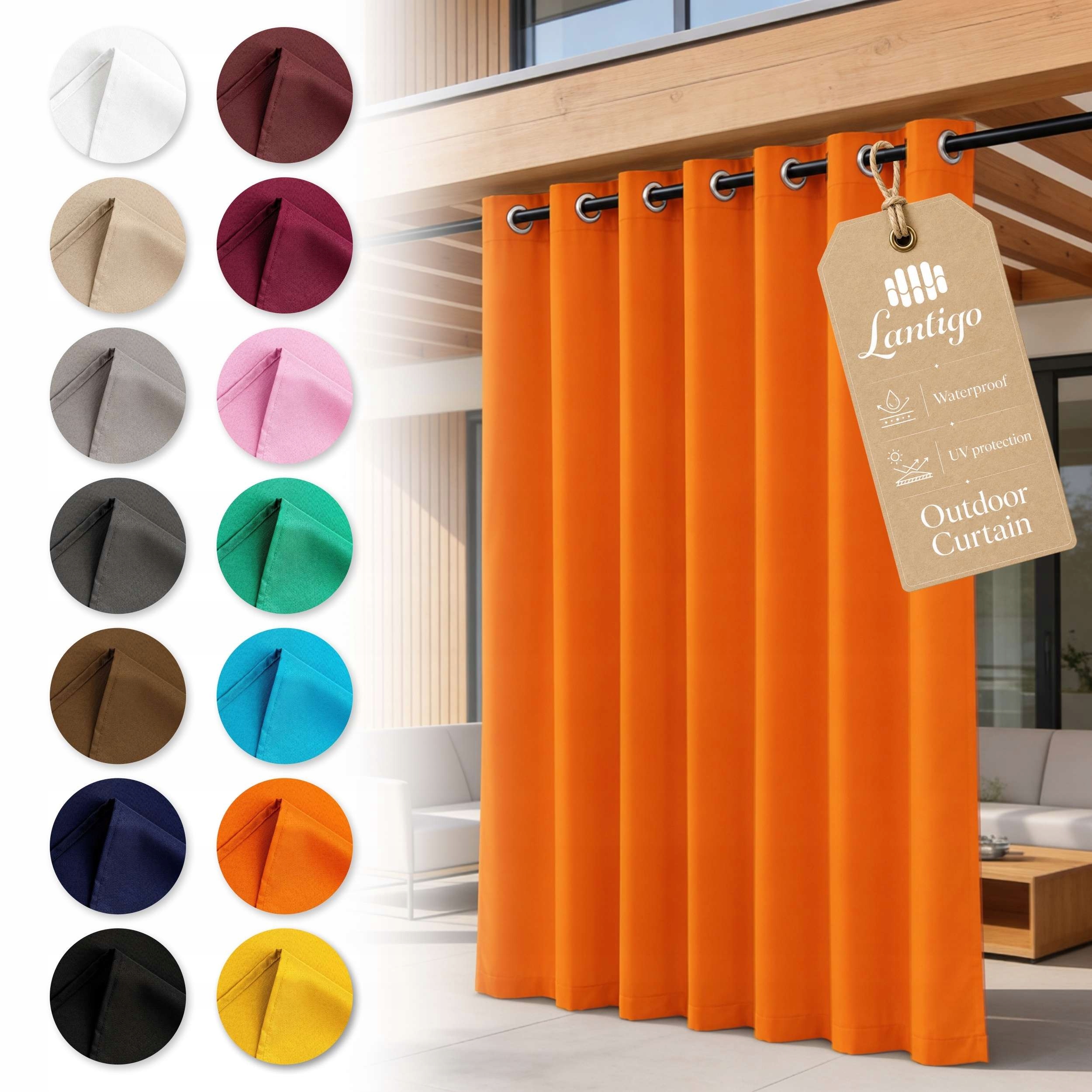 Lantigo Zahradní závěs oranžová 155x220 cm Uv pergola terasa oka