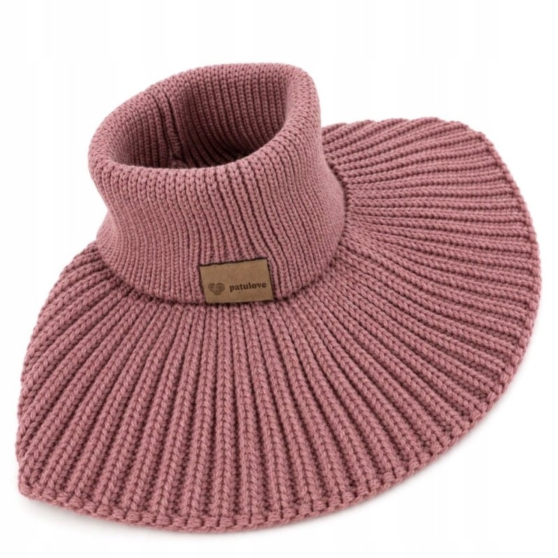 Patulove Ciepły komin z golfem dla dzieci wełniany merino Winter Blush