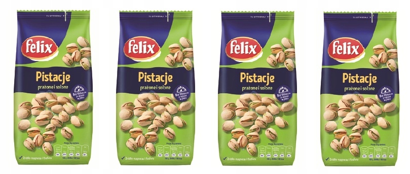 4x 360 g Felix Pistácie pražené a solené Půlka Kartonu