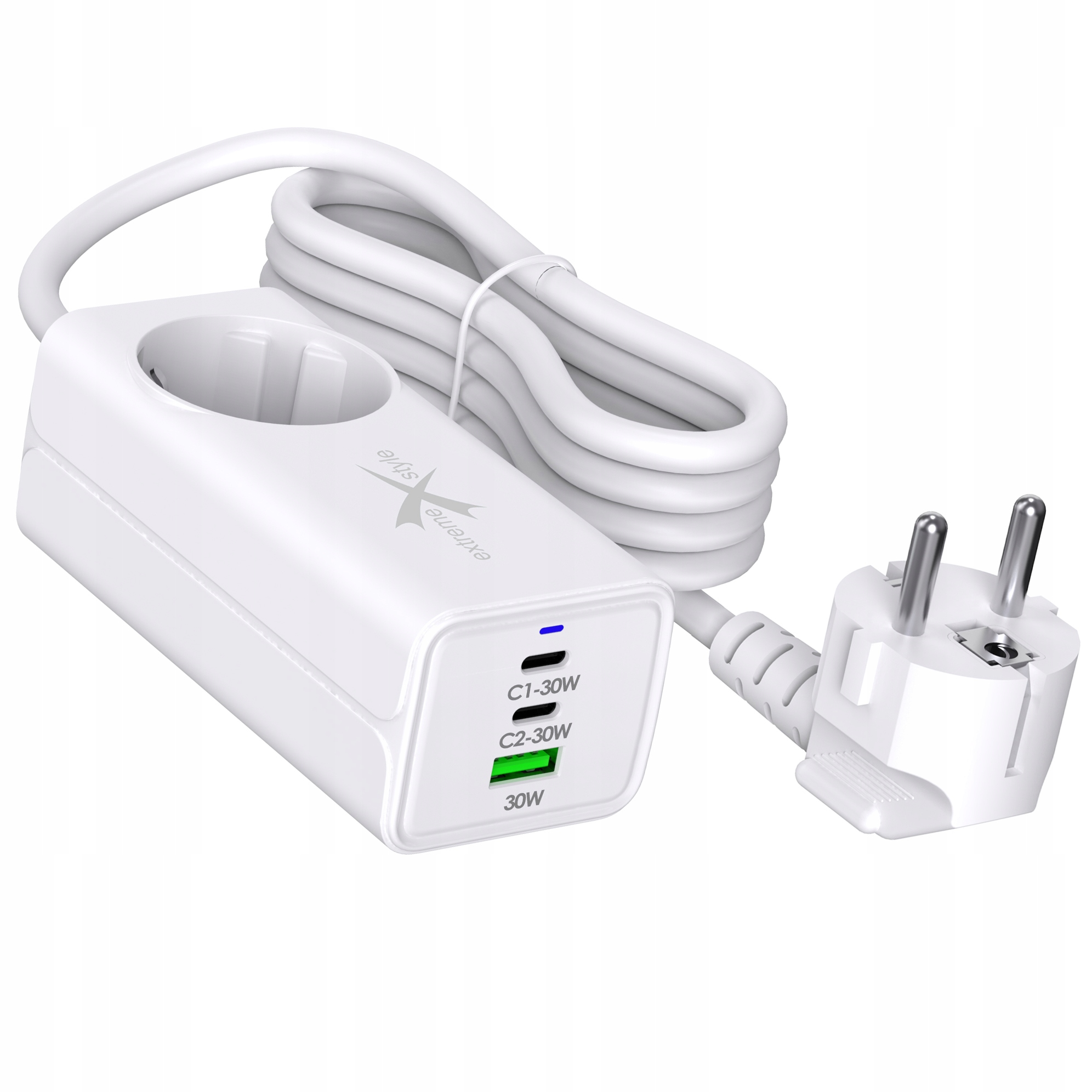 Síťová nabíječka GaN evo 65W 2 xUSB-C+USB+230V