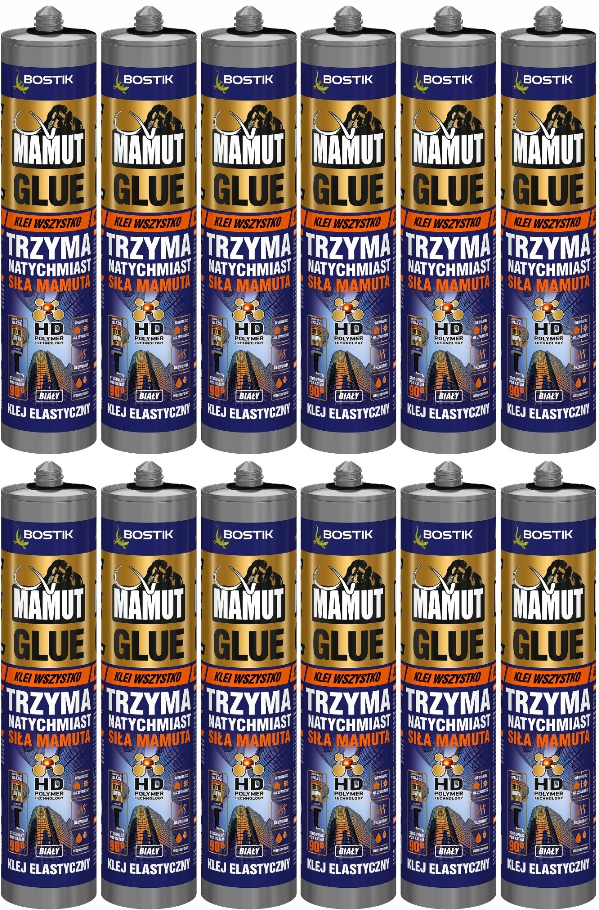12szt Bostik Mamut Klej Uniwersalny 290ml Biały Do Wszystkiego Mocny