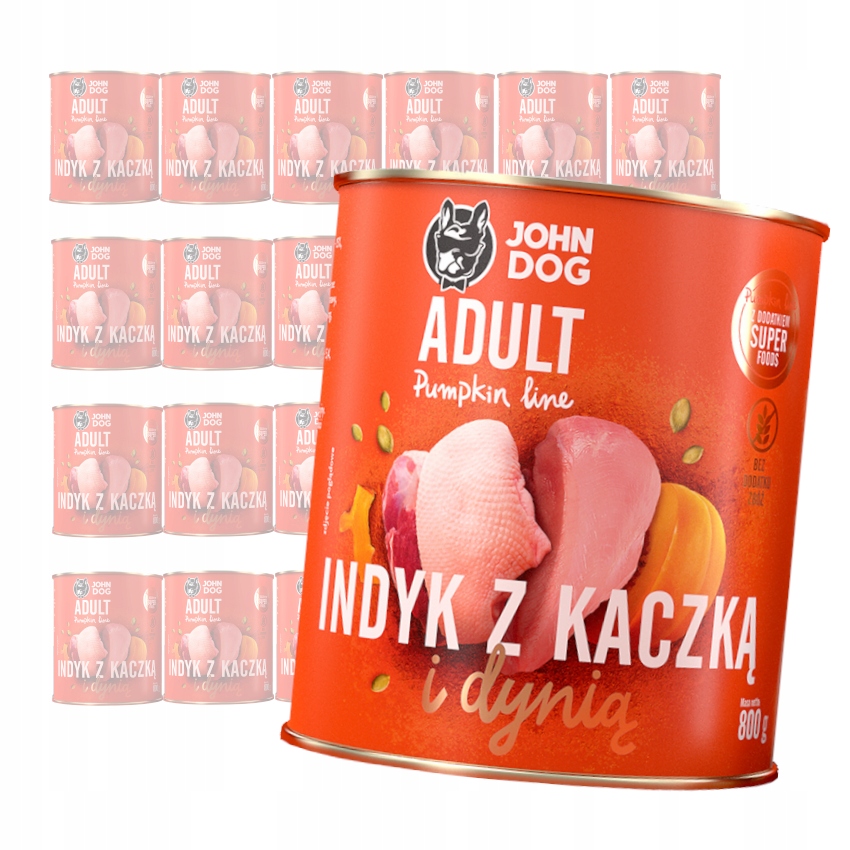 Levně John Dog Adult Krůta S Kachnou Vlhké Krmivo Psa 24x800g