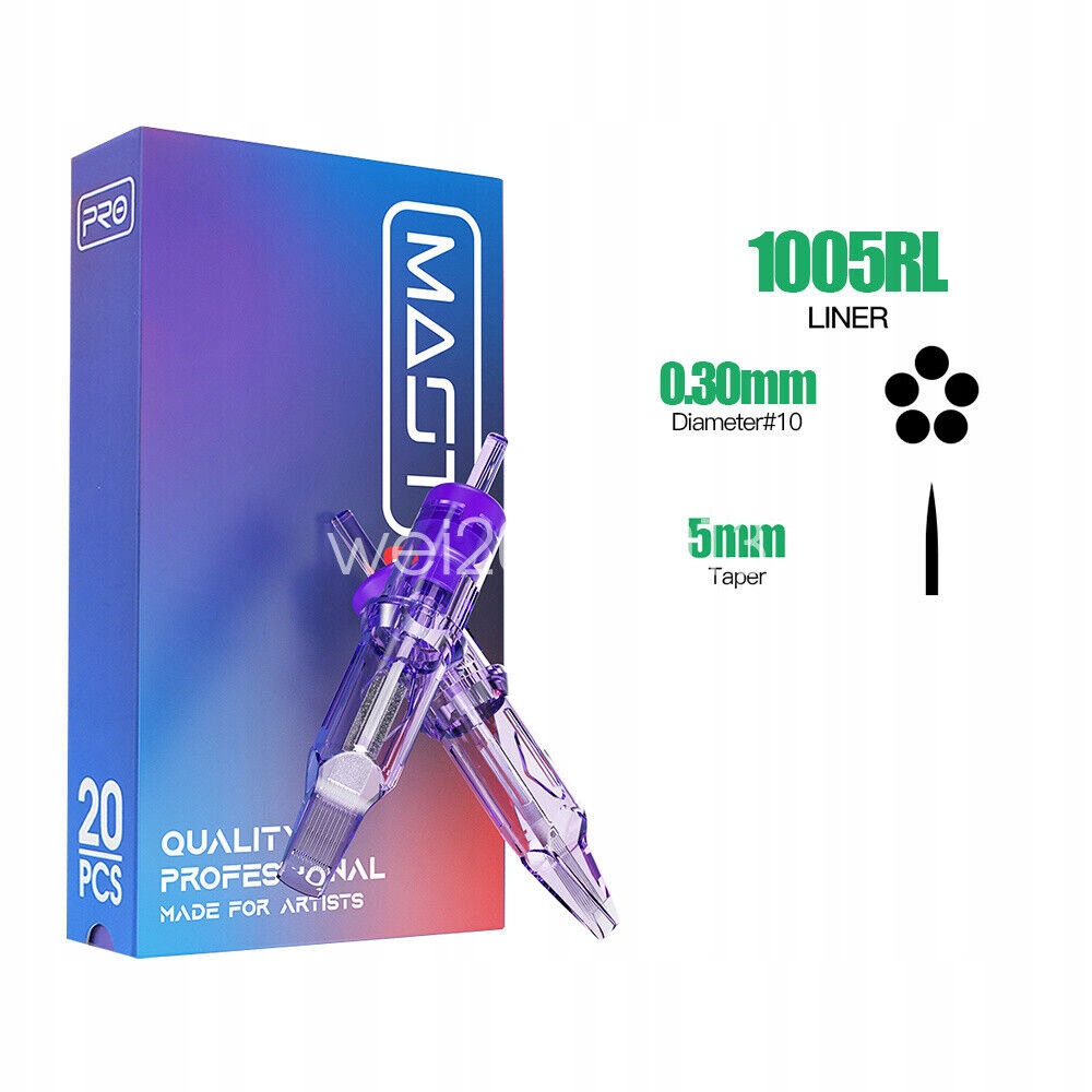 Cartridge jehla na tetování Mast Pro 1005RL 0,30 mm 5RL krabička 20 ks