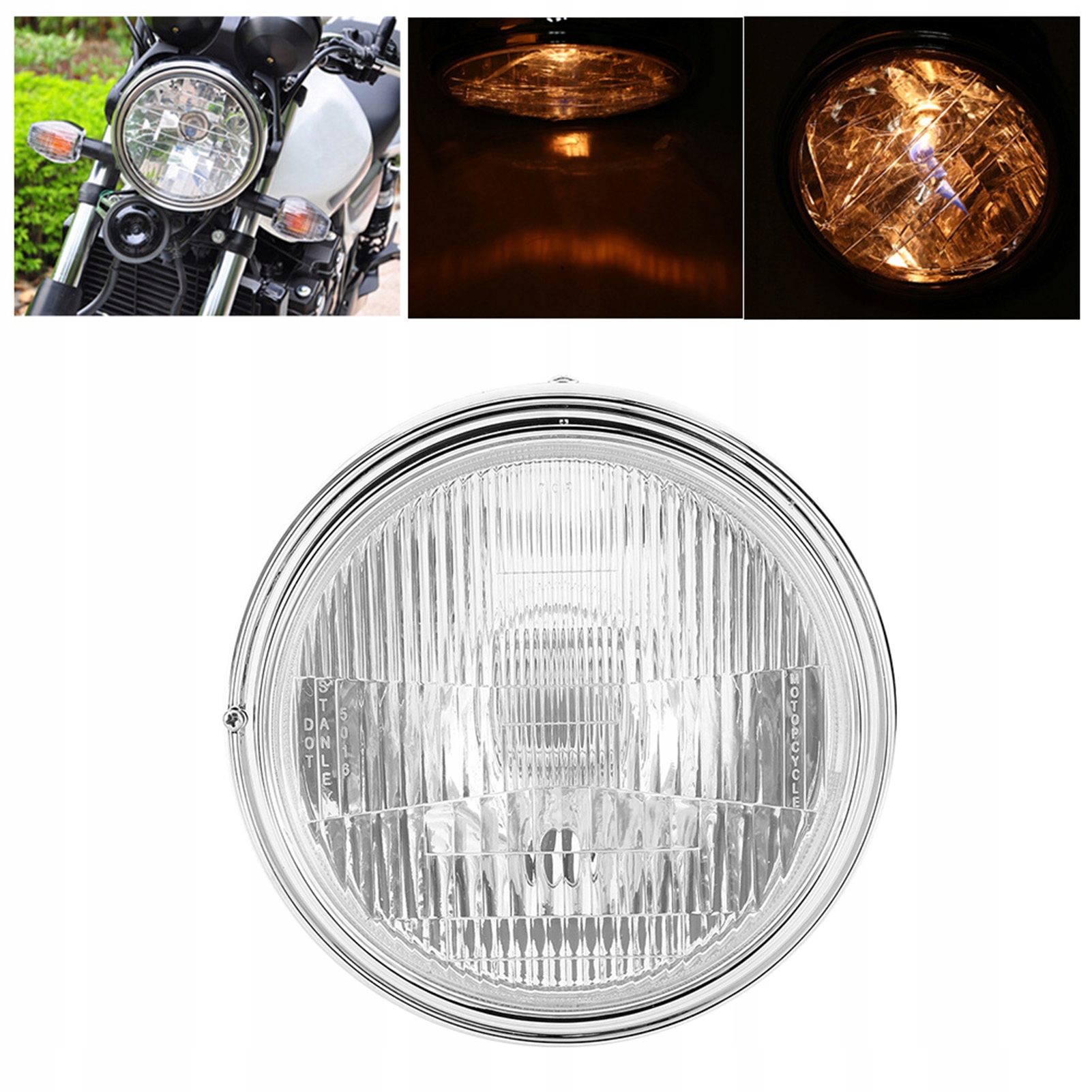 MOTOCYKLOWA LAMPA NA PRZÓD,REFLEKTOR OKRĄGŁY Dopasowanie do pojazdu produkt uniwersalny