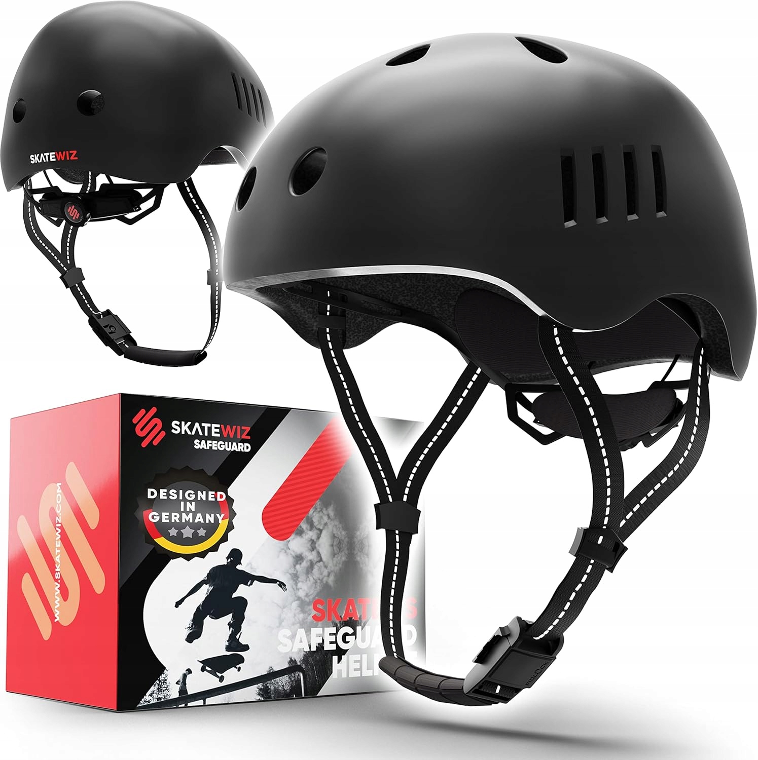 Skatewiz Kask rowerowy Safeguard Helmet Czarny M 53-57 cm