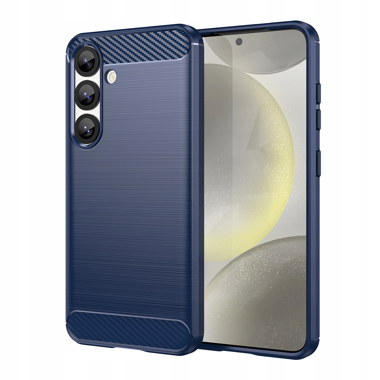 Etui silikonowe Carbon Case na Samsung Galaxy S25 Edge niebieskie Hurtel