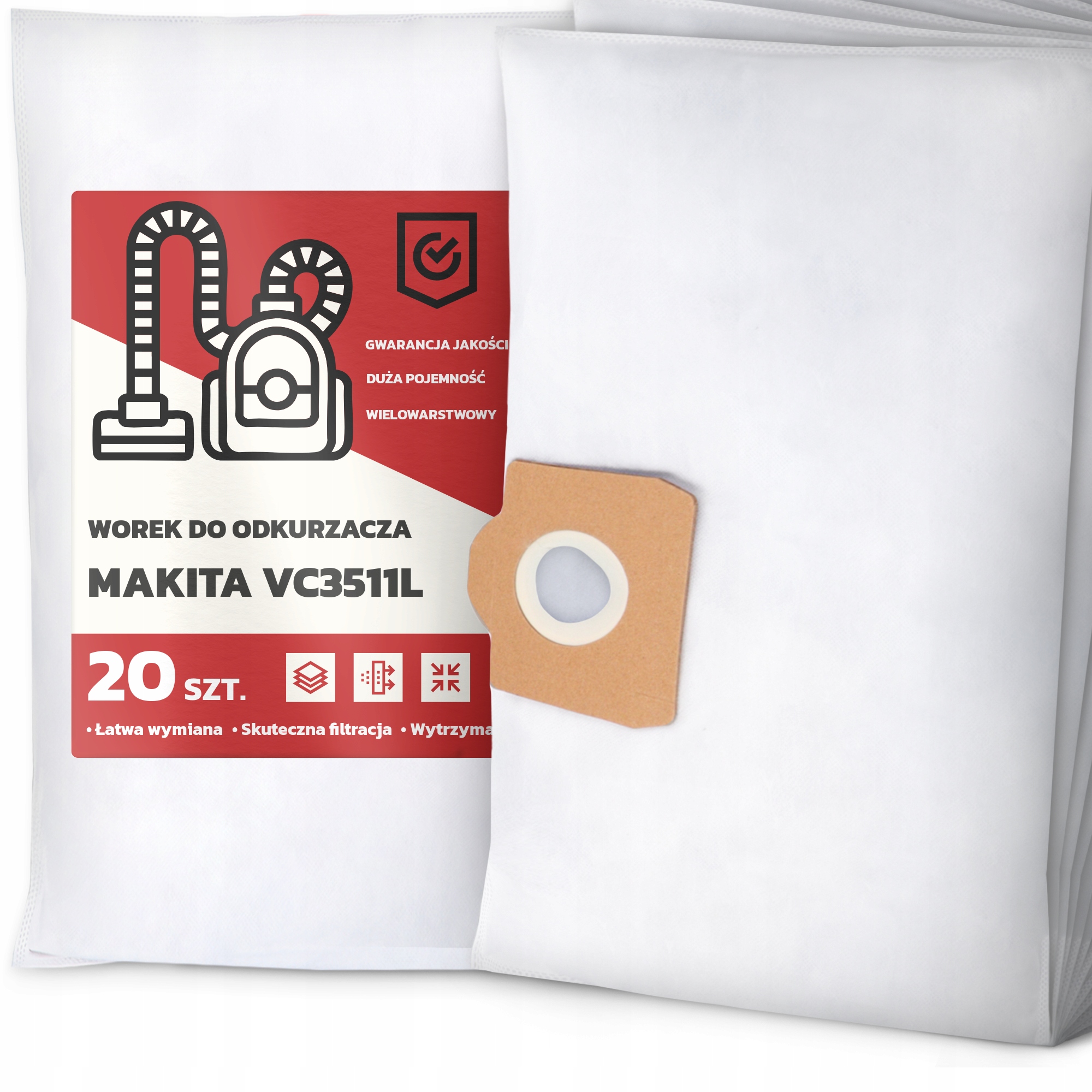 20 x Sáček Do Vysavače Makita VC3511L Syntetický Textilní Prostorný Sáčky