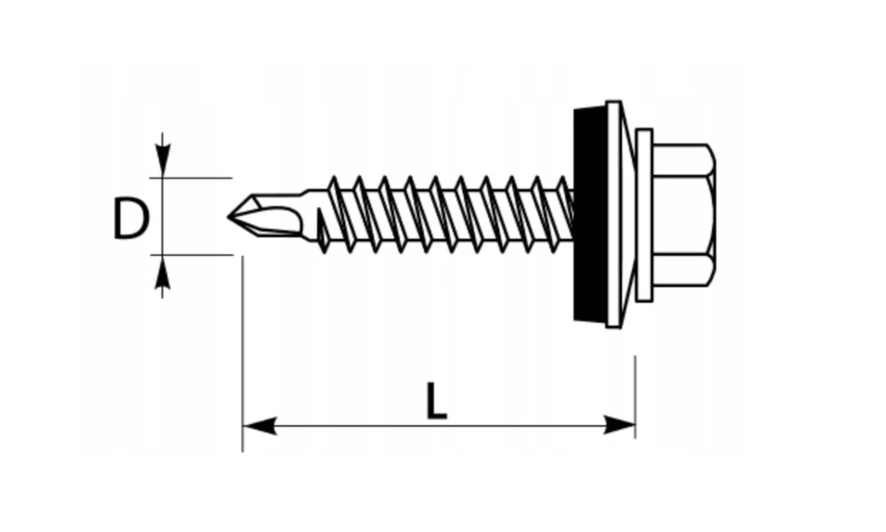 ETANCO - WKRĘT FARMER Dekarskie do blachy 4,8x60 RAL3011 100szt. Długość wkręta 60 mm