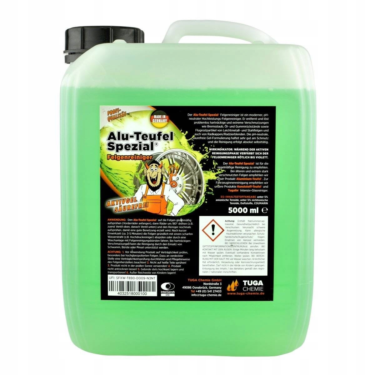 Tuga Alu Teufel Spezial żel do felg 5L Pojemność opakowania 5000 ml