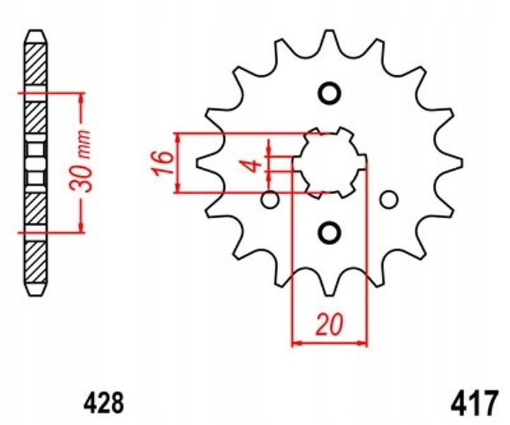 ZĘBATKA PRZEDNIA 13 KAWASAKI BN 125 Eliminator Producent ItalyRacing