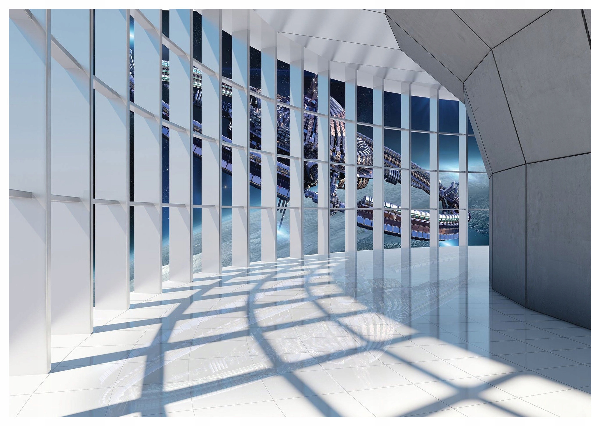 Fototapeta Vesmír přes sloupy a loď 208x146 nebe lepidlo