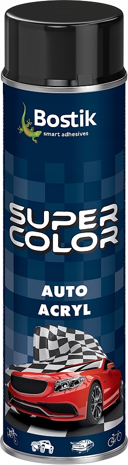 Bostik Auto Acryl Lakier Akrylowy 500ml Czarny połysk Aerozol Spray