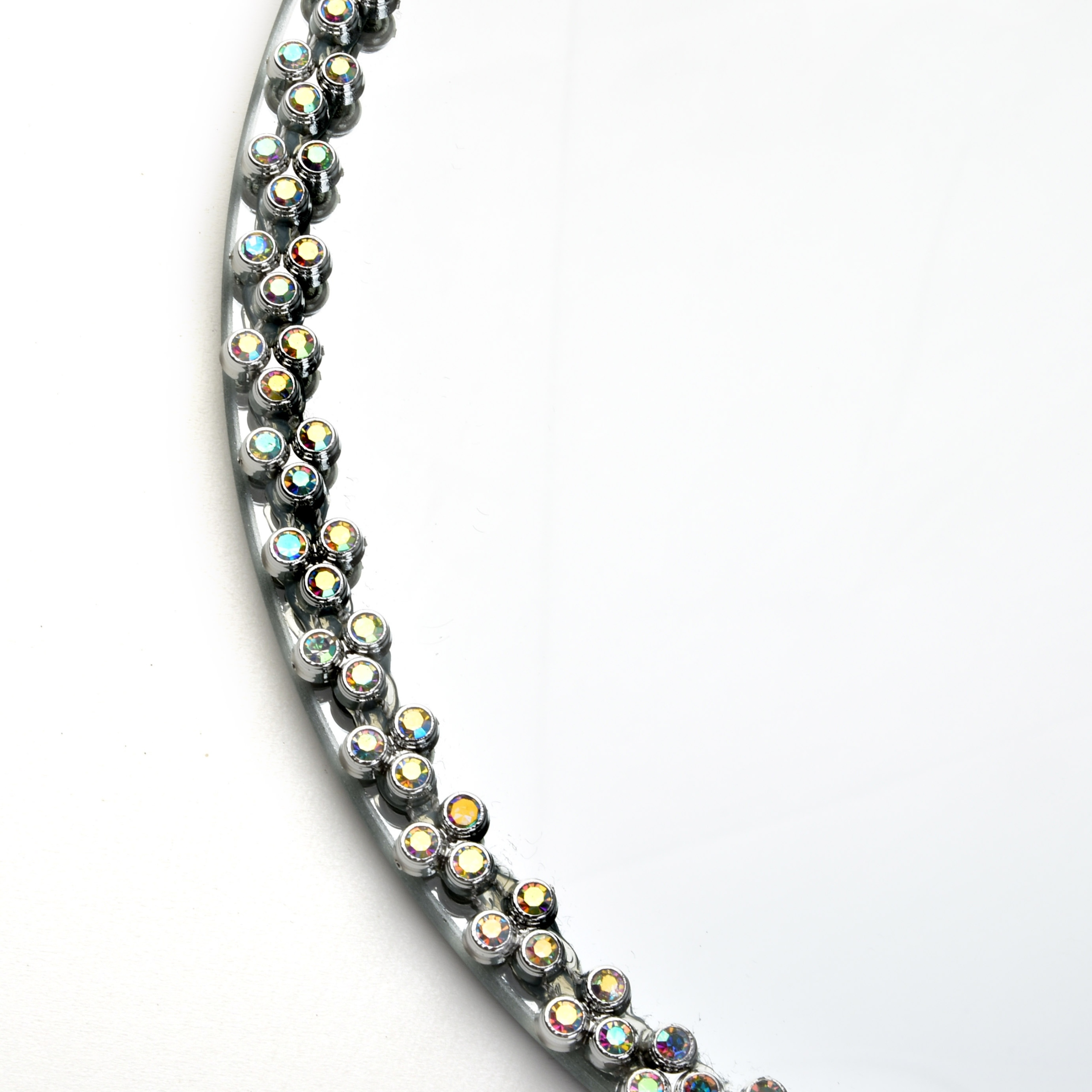 SREBRNA OKRĄGŁA PODSTAWKA POD ŚWIECĘ LUTRO SZKLANA Wysokość produktu 20 cm