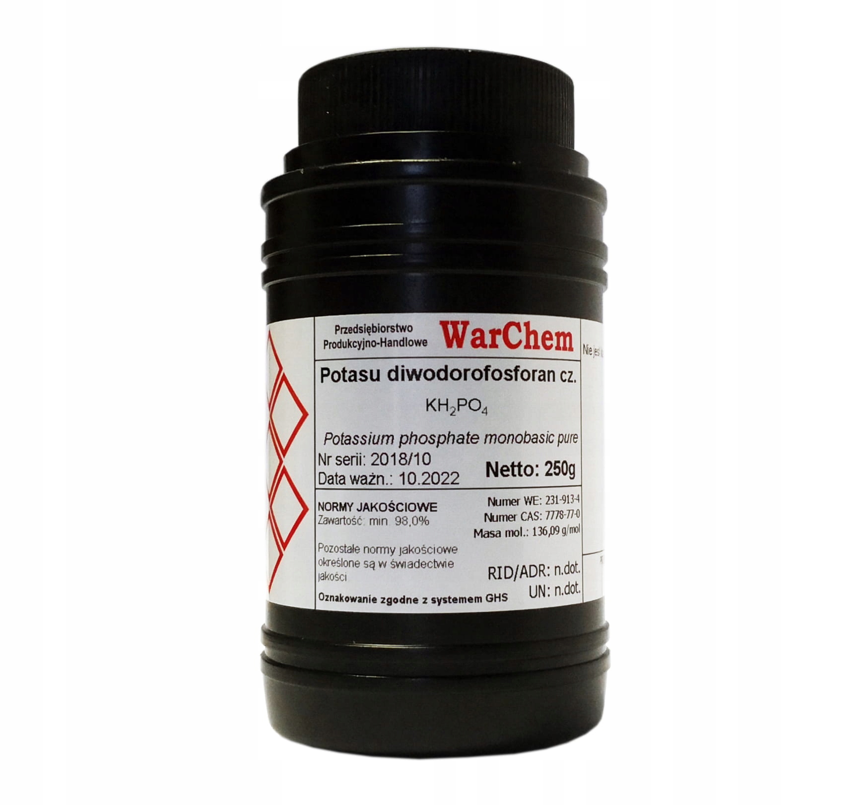 

Diwodorofosforan Potasu 250g Warchem [51415]