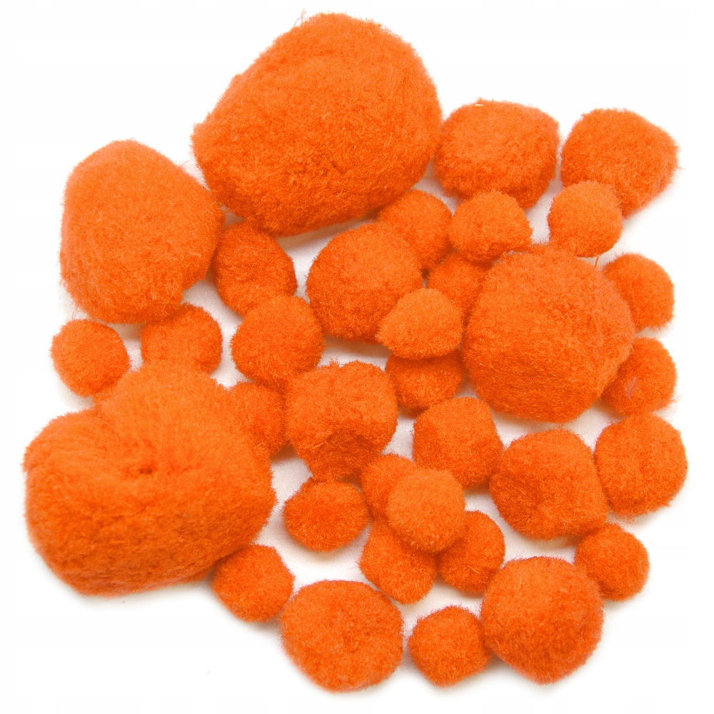 pompony 80szt. POMARAŃCZOWE | POM-081 — 3