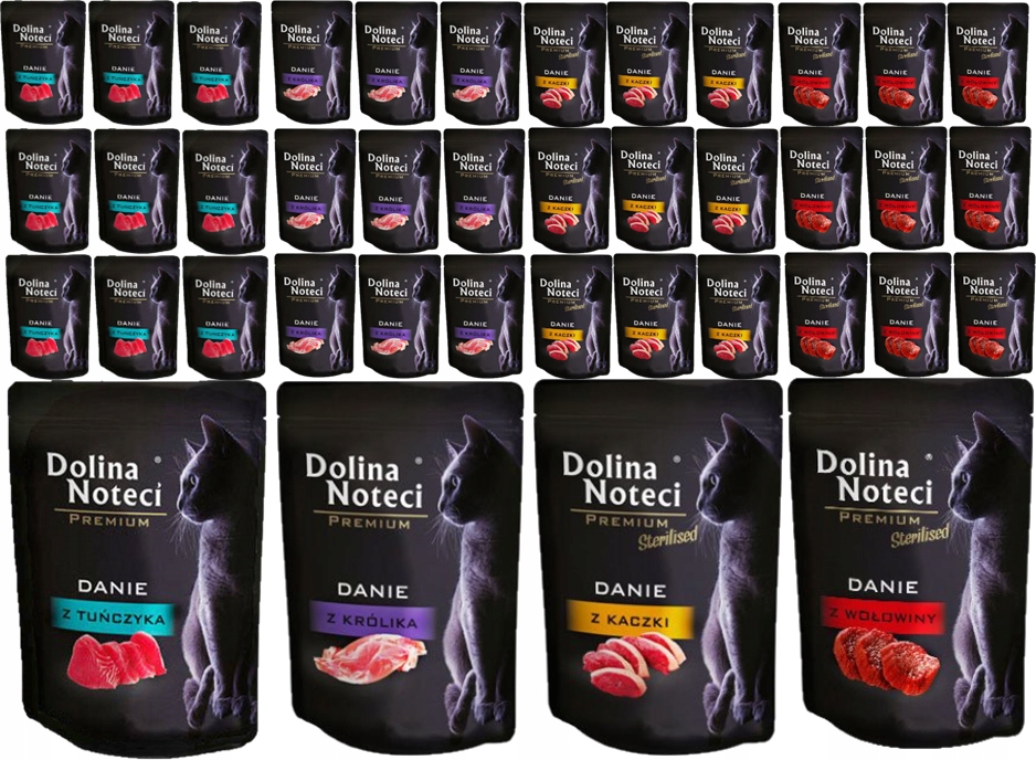 Levně Dolina Noteci Premium Mokré krmivo pro kočky MIX 4 příchutí 40x85 g v sáčcích