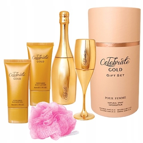 Zestaw Sellion Celebrate Gold woda perfumowana, balsam, żel i myjka