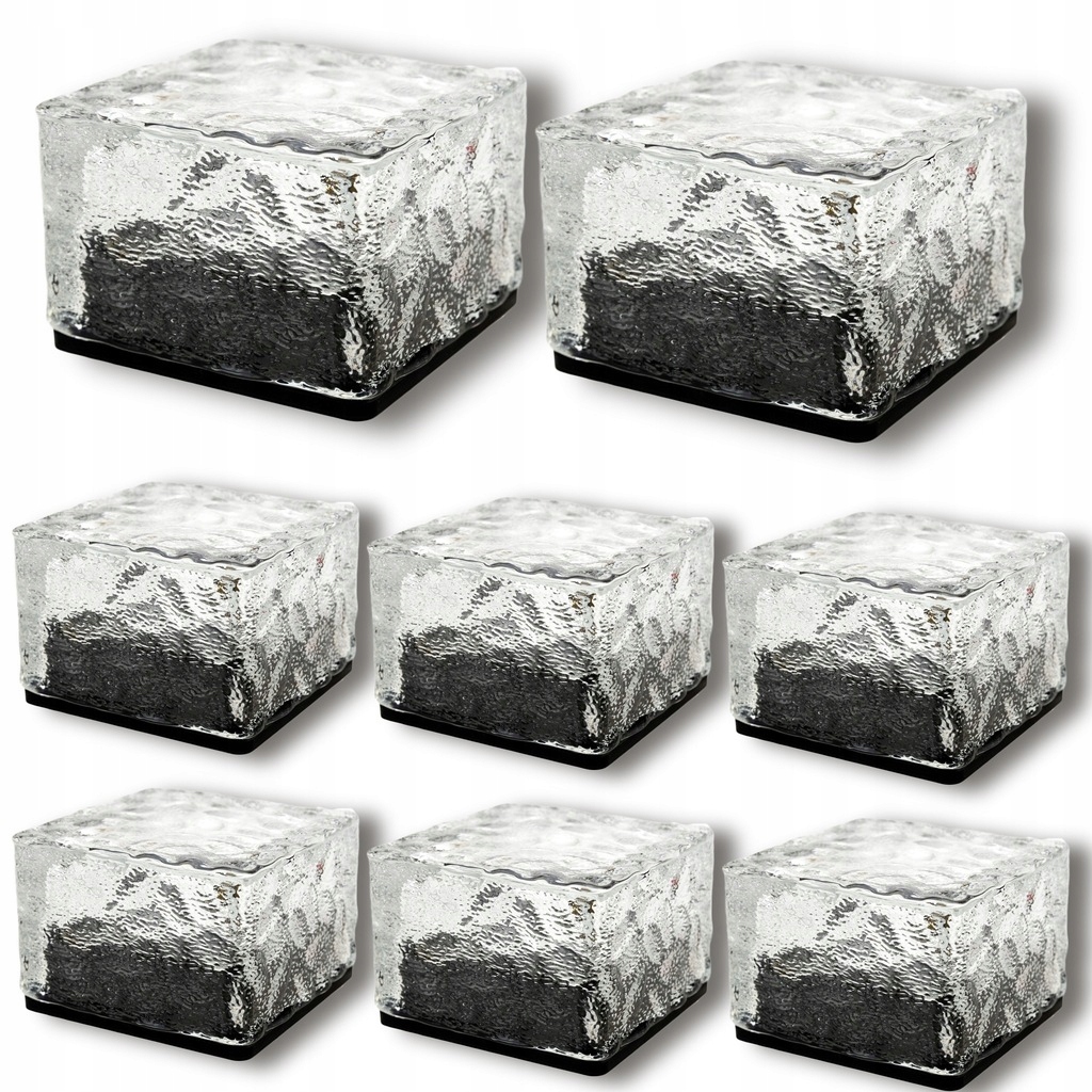 Lampa Ogrodowa Solarna Led Najazdowa 8x Kostka Lodu Brukowa Sześcian 7x7cm