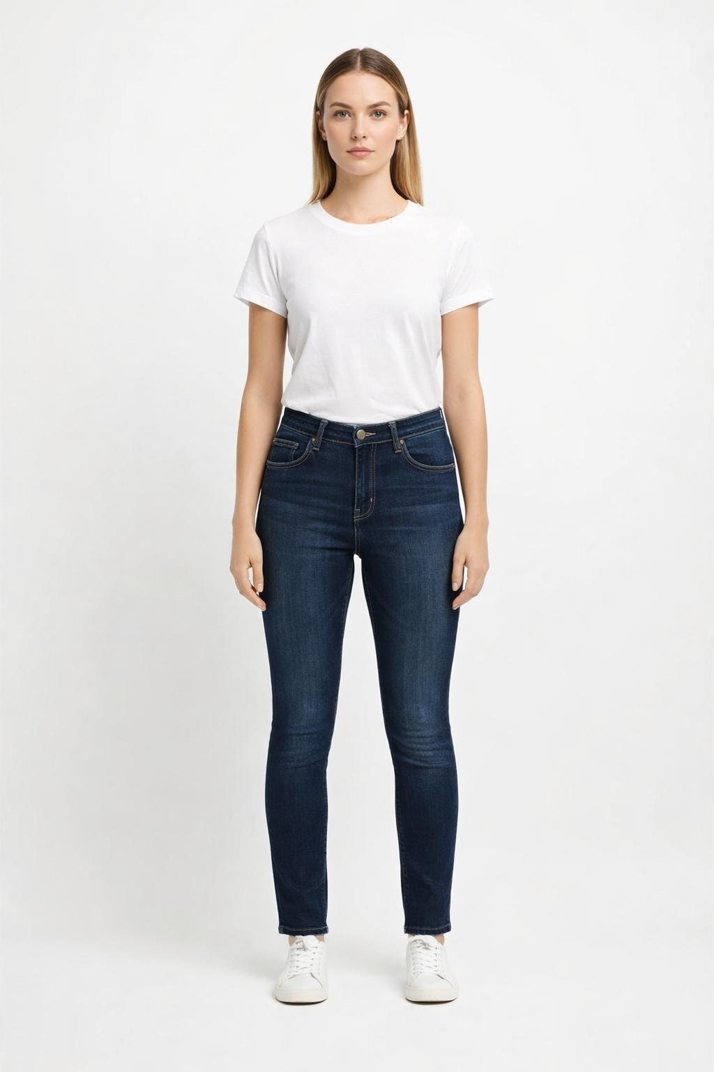 Pepe Jeans Tmavé Úzké Nohavice Džíny S Vysokým Pasem A Oděrkami 28/30 Xta