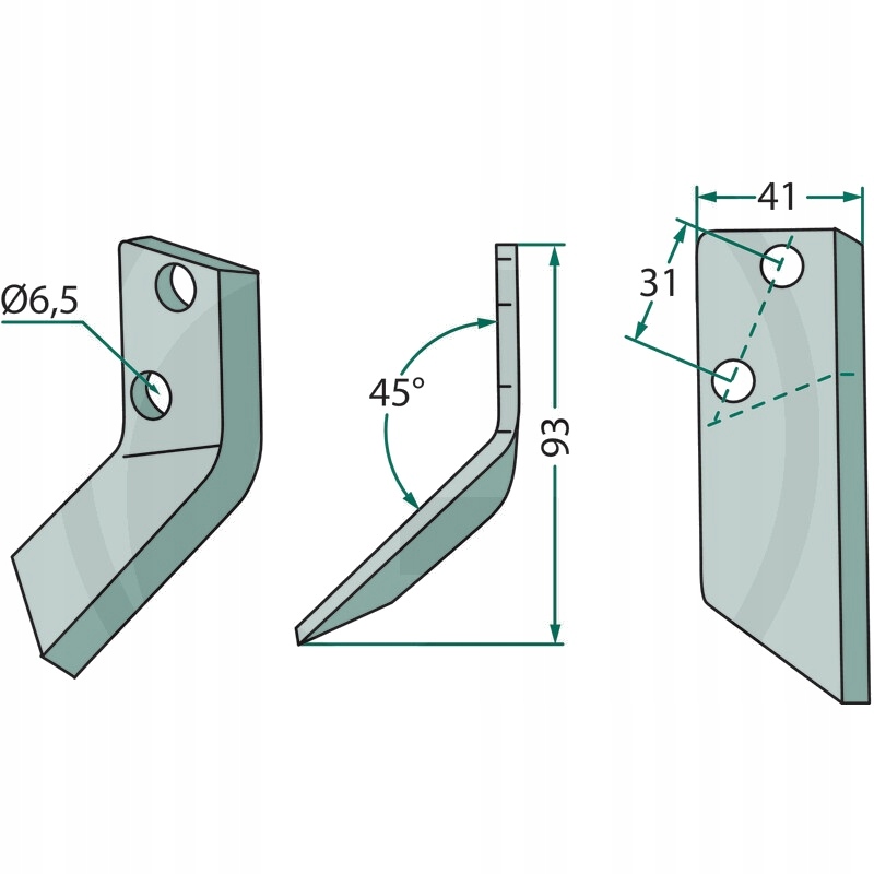 Nóż lewy, grubość 4mm Marka Granit