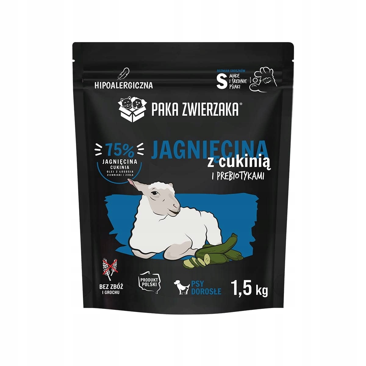 Paka Zwierzaka Krmivo suché Jehněčí s cuketou "s" 1,5 kg