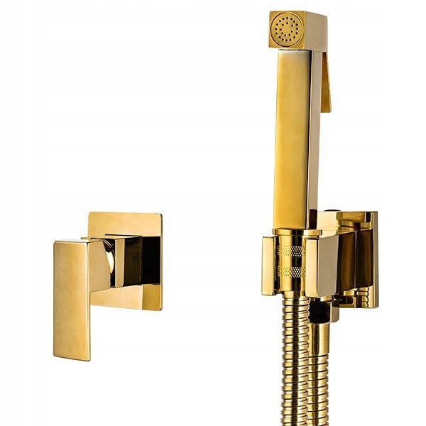 Podomítková Bidetová Baterie Cubo Sada Hygienická Zlatá