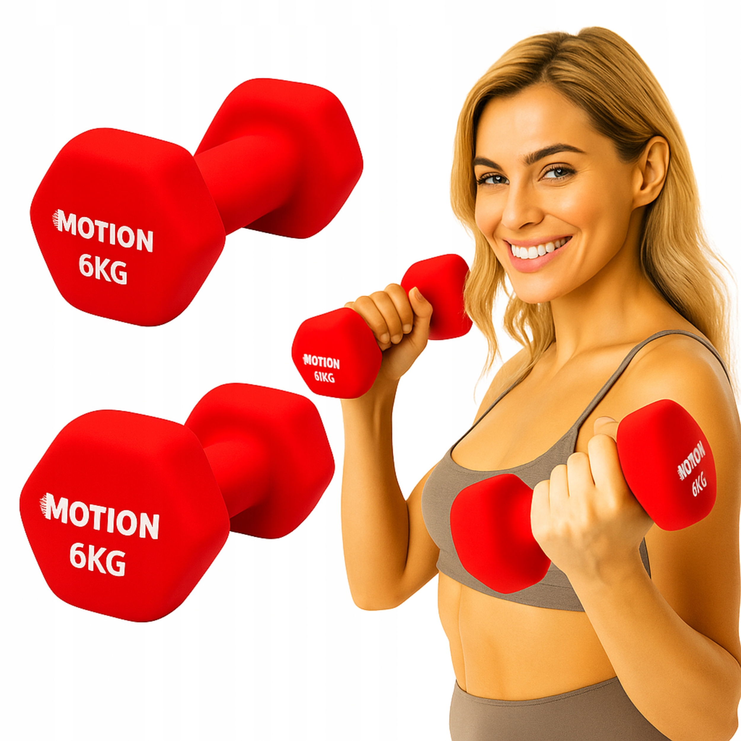 Sada 2x6kg činky závaží na cvičení neoprenové Odolné Pro