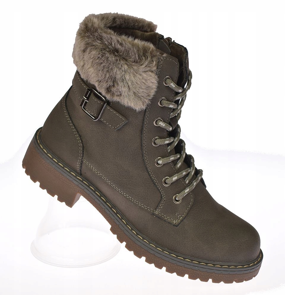 Dámské turistické kotníkové boty zateplené boty, kanady B-3-1344, šedé, se zipem, vel 41