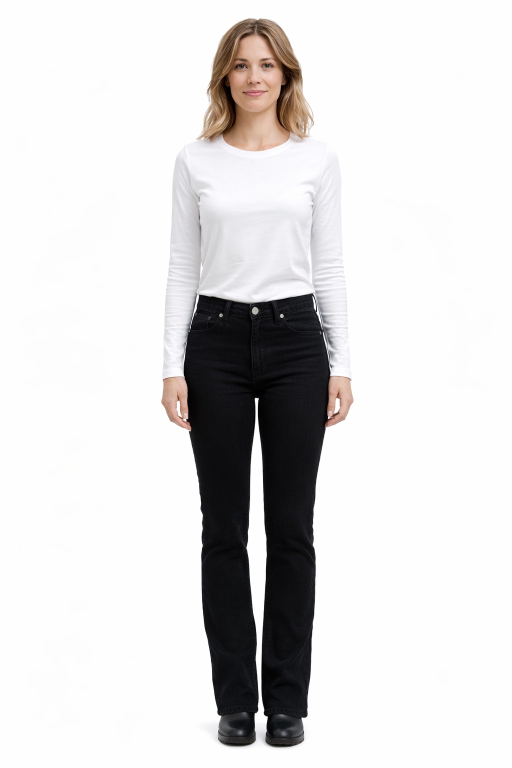 Černé Džíny S Zvony A Vysokým Pasem, Velikost 1I3A