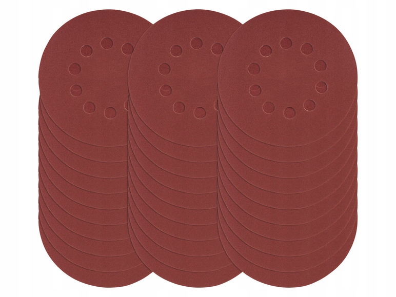 Papier ścierny 30 szt krążki rzep 180 mm P180 Parkside 10 otworów do WSB180