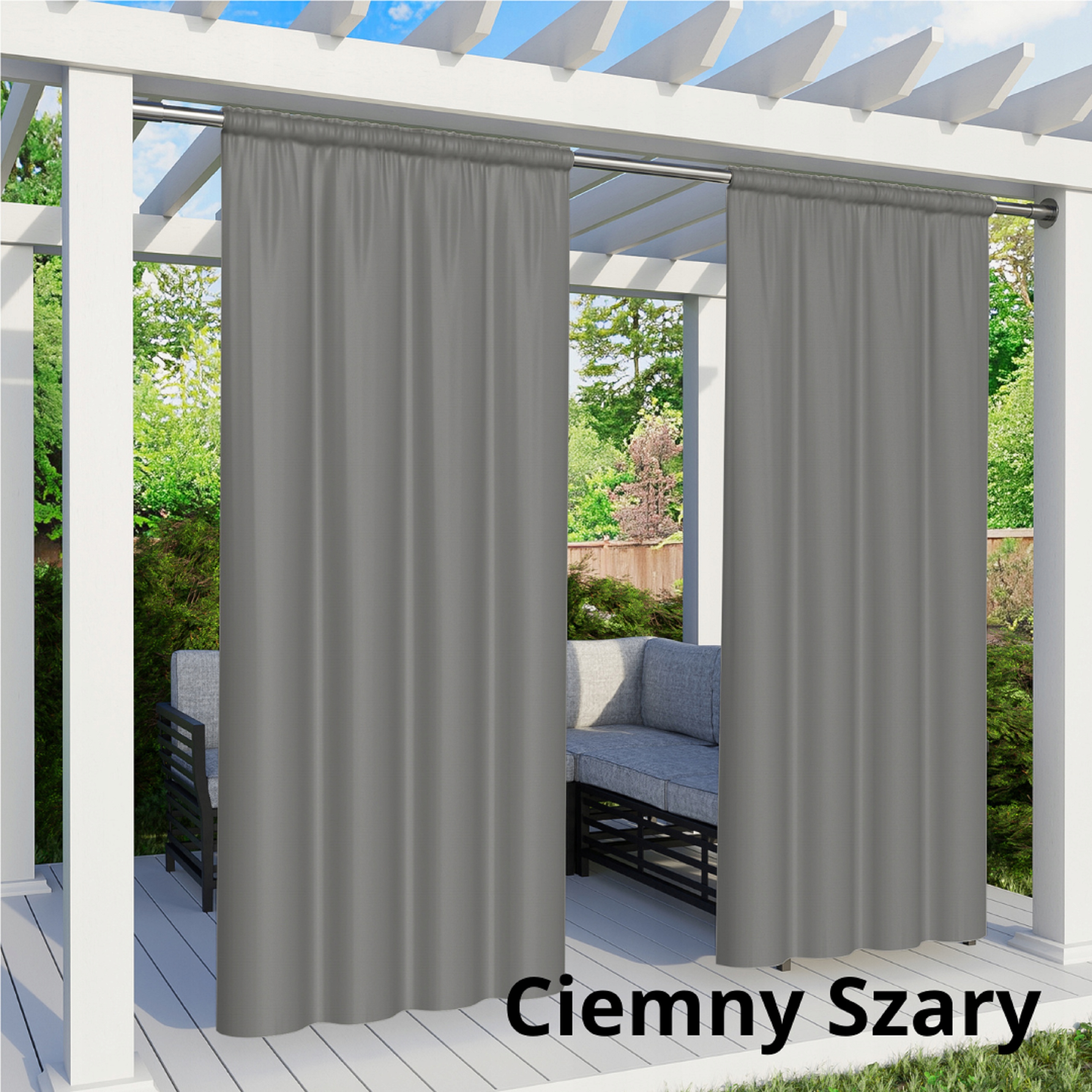 ZASŁONY WODOODPORNE OGRODOWE 155x180 TUNEL PERGOLA ZASŁONA ZEWNĘTRZNA TARAS Długość 1.8 m