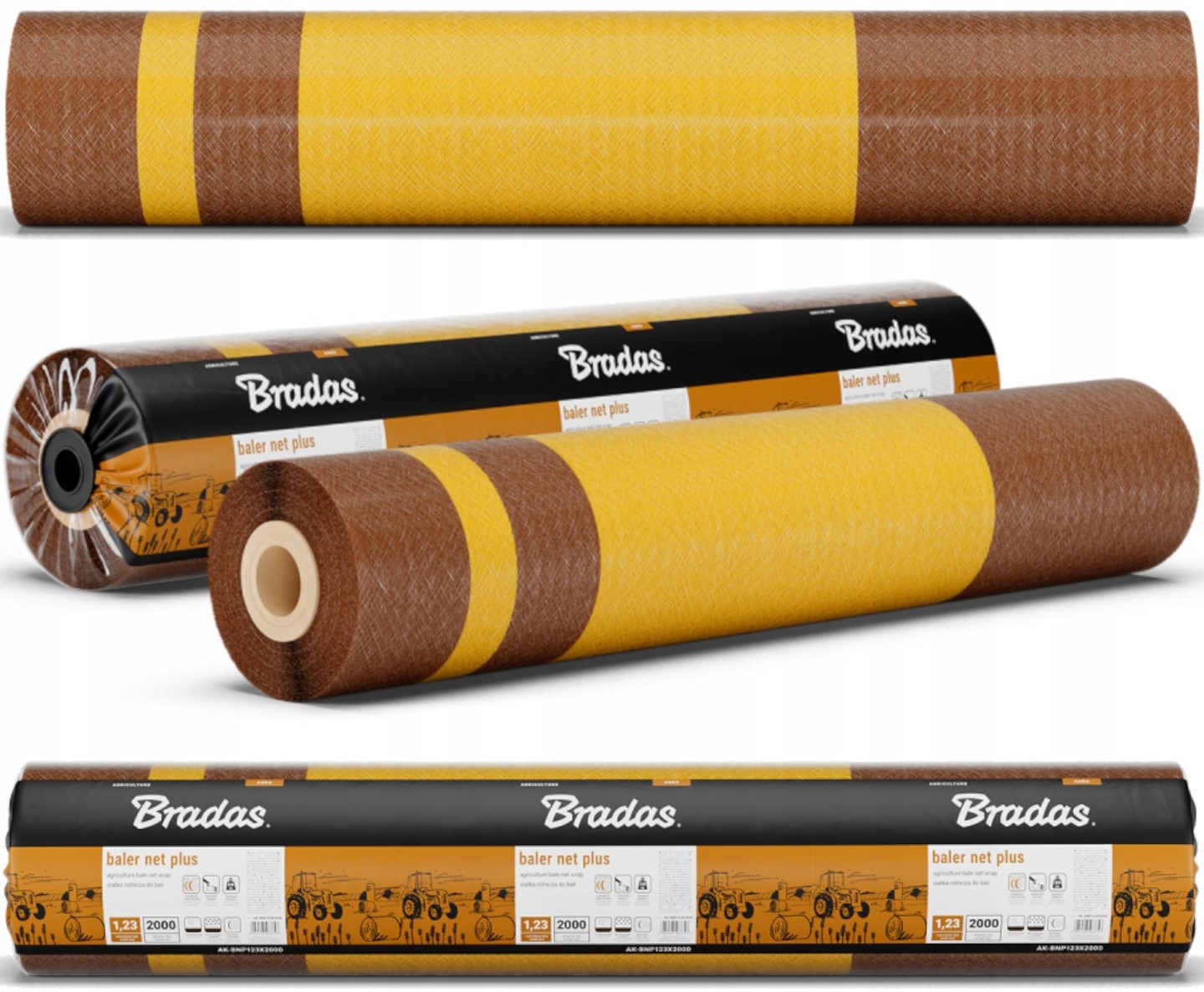 Siatka Rolnicza do Belowania 1,23x2000m EXTRA MOCNA BRADAS AK-BNP123X2000