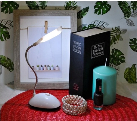 Lampka Biurkowa LED Szkolna na Biurko Nocna LAMPA DOTYKOWA STOJĄCA BIAŁY Długość/wysokość 27.5 cm