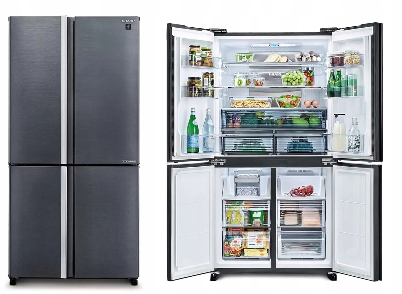 Chłodziarko-zamrażarka Sharp SJ-MP780D-SL lodówka Side by Side 183cm