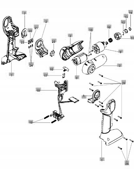 BLACK&DECKER SILNIK DO WKRĘTARKI HP9012 Rodzaj silnik