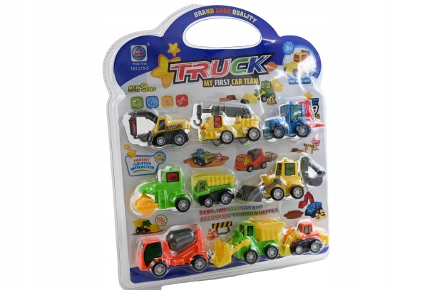 ZESTAW NA PREZENT SAMOCHODZIKI 9AUT BUDOWLANYCH