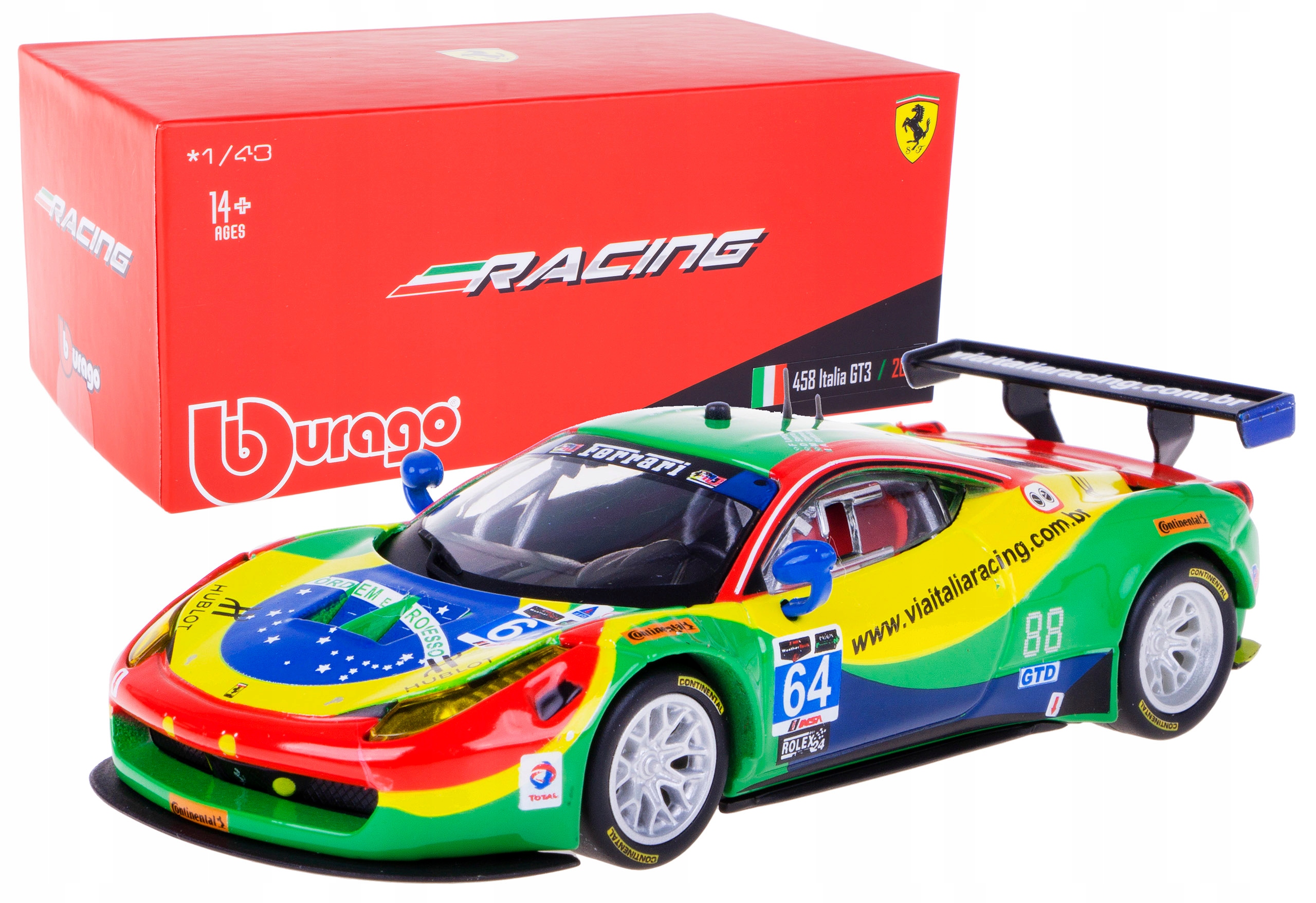 Ferrari 458 Italia GT3 Model Bburago 1:43 Box #64