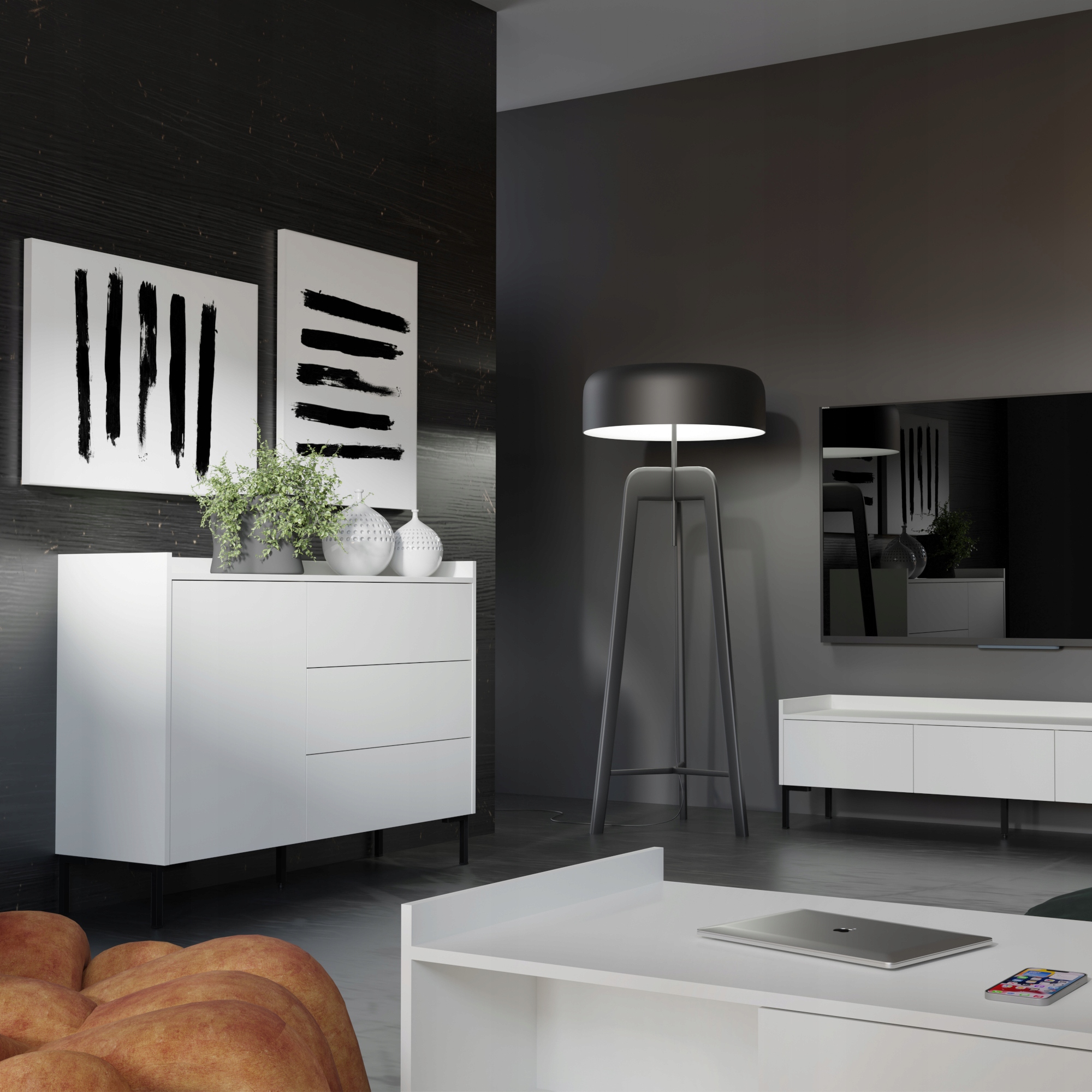 Komoda z szufladami Liam 1D3S 125 Biała