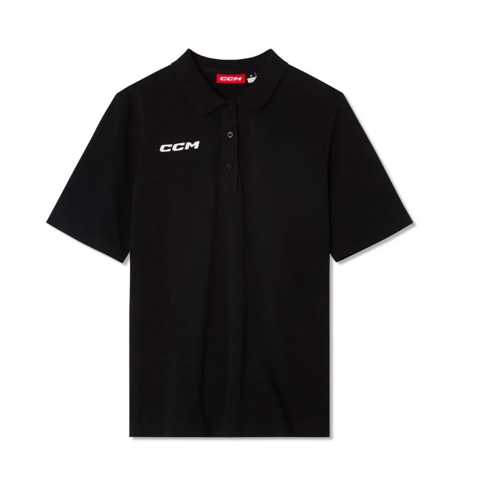 CCM Triko CCM Team Short Sleeve Polo Sr, černá, Senior, L