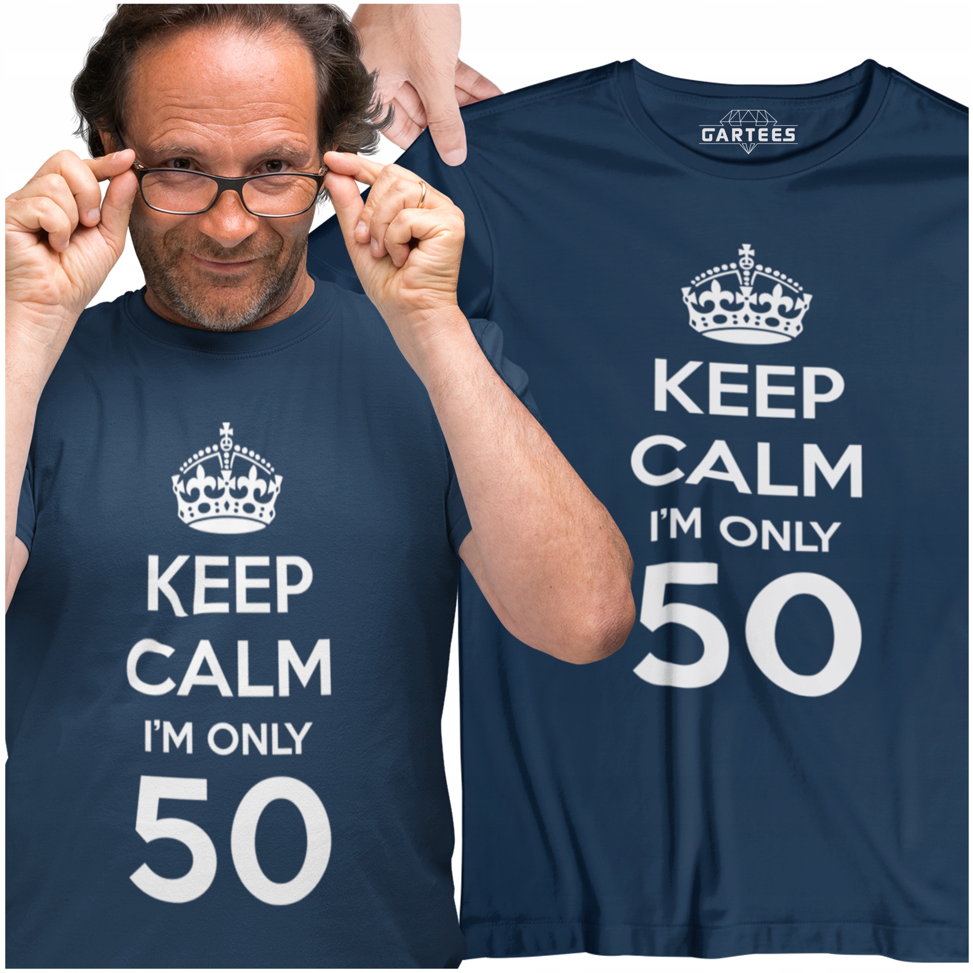 

T-shirt Prezent Męski Urodziny Keep Calm 50 Lat On