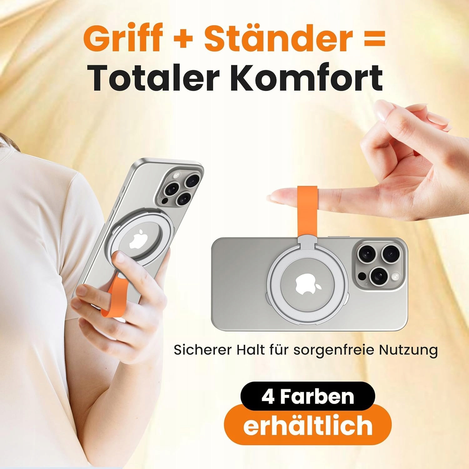 NOOMII Magnetyczny Uchwyt Na Telefon 360° Do iPhone Samsung Srebrny — miniatura 7