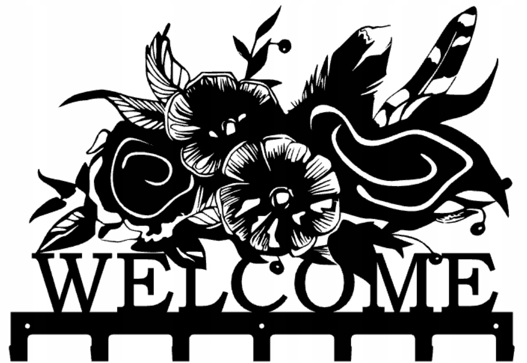 

Wieszak na ubrania ręczniki Kwiaty Welcome loft