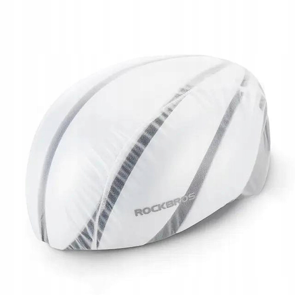 Pokrowiec przeciwdeszczowy na kask rowerowy biały Rockbros