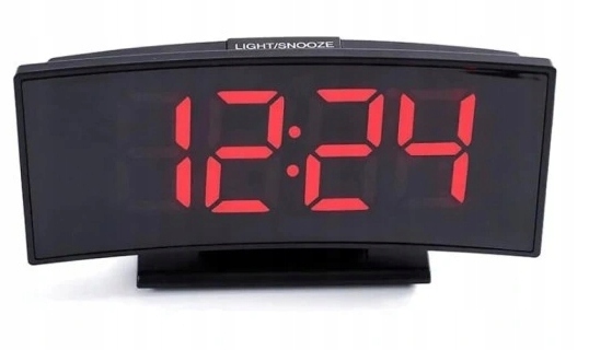 Zegar budzik elektroniczny LED stojący czarny