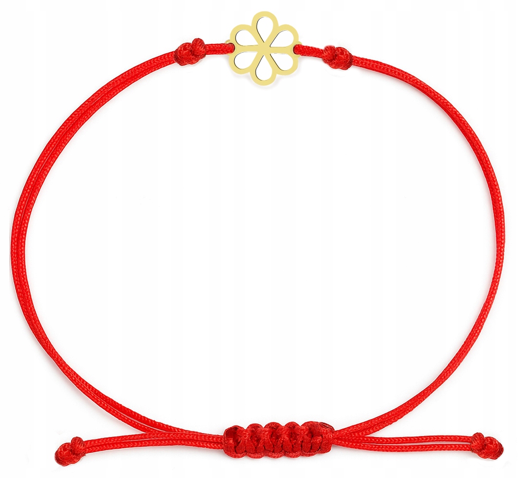 Zlatý náramek na šňůrce – kytička, ryzost 585